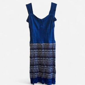 M by Missoni Blue and Black Midi Dress